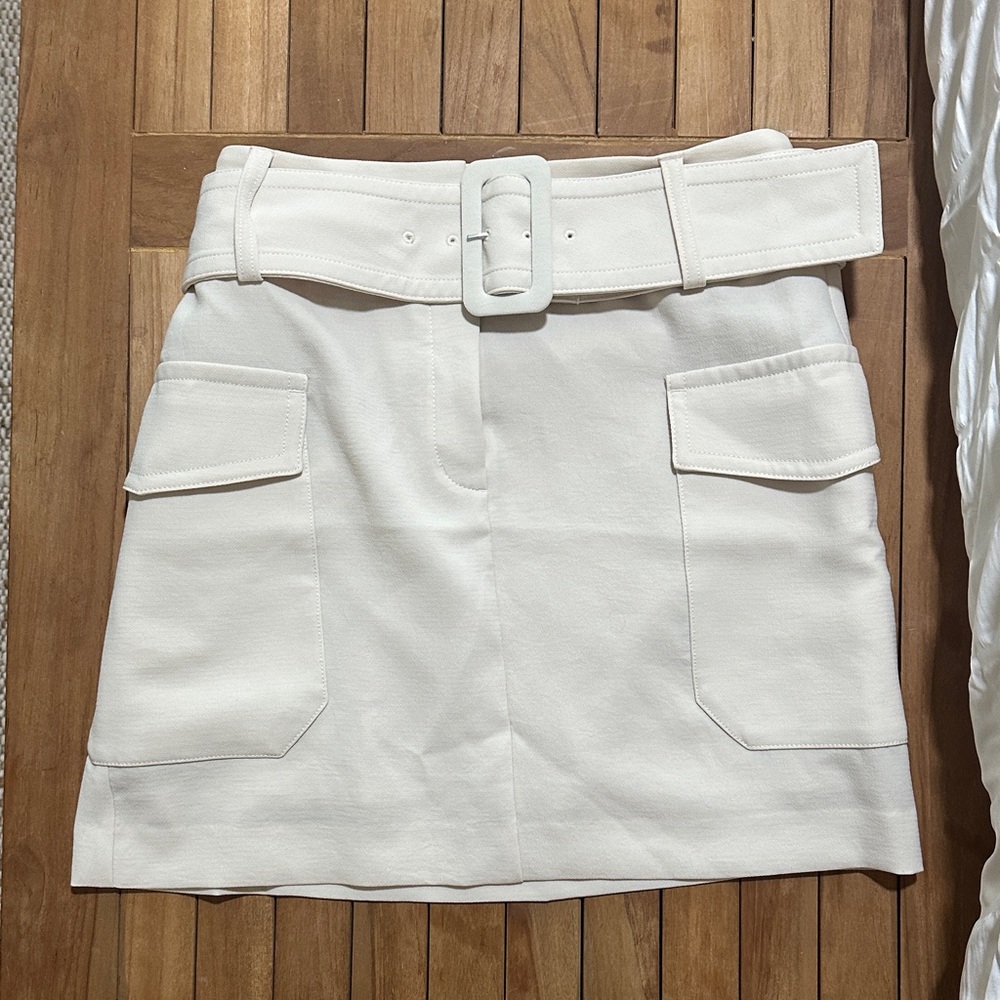 Express White Mini Skirt with Belt